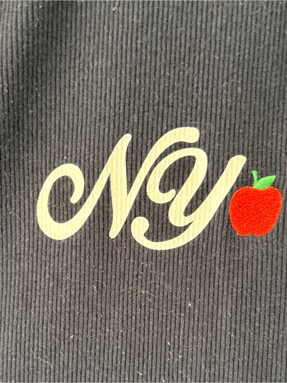 Old Navy Navy Tee with White Collar and Red Apple Accent - Picture 4 of 4